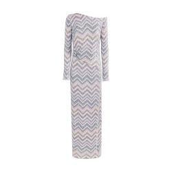 Long dress in zigzag knit with sequin appliqué by MISSONI