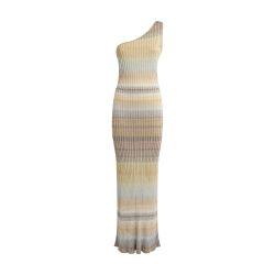 Long ribbed one-shoulder dress with lurex by MISSONI