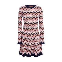 Long-sleeved crew-neck dress in zigzag knit by MISSONI