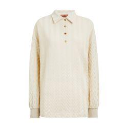 Long-sleeved polo shirt with tone-on-tone chevron by MISSONI