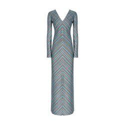 Long striped dress with plunging V-neckline by MISSONI