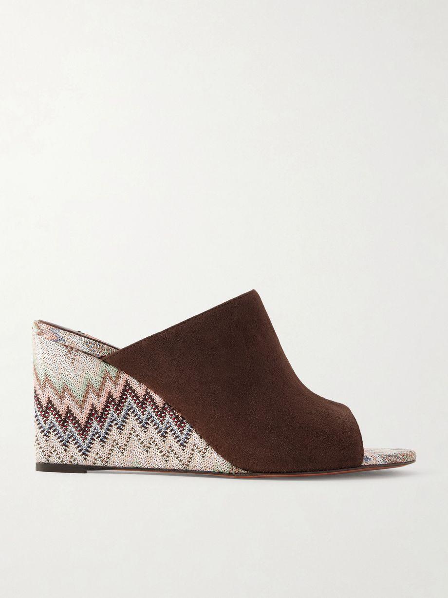 Mabel striped woven suede wedge mules by MISSONI