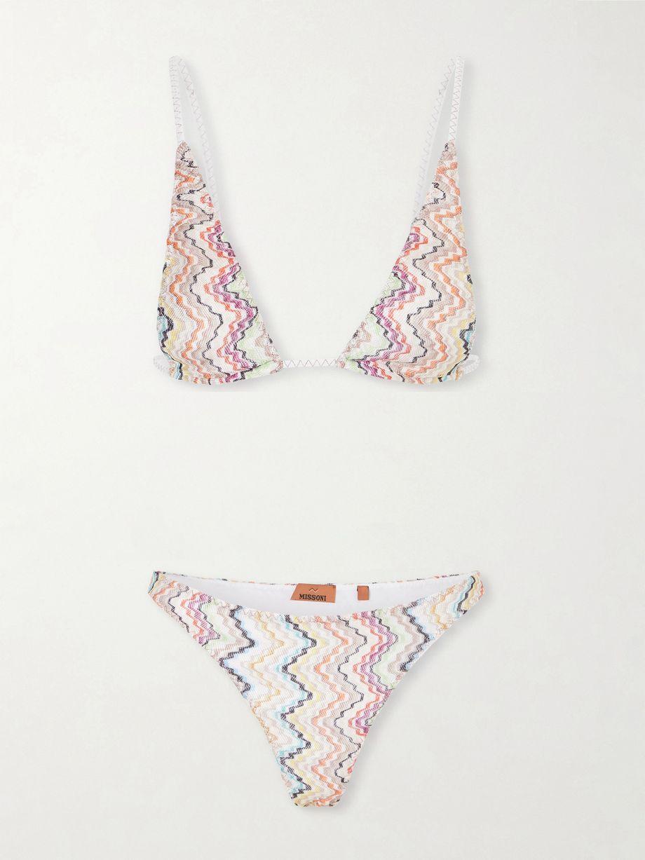 Mare metallic knitted halterneck triangle bikini by MISSONI