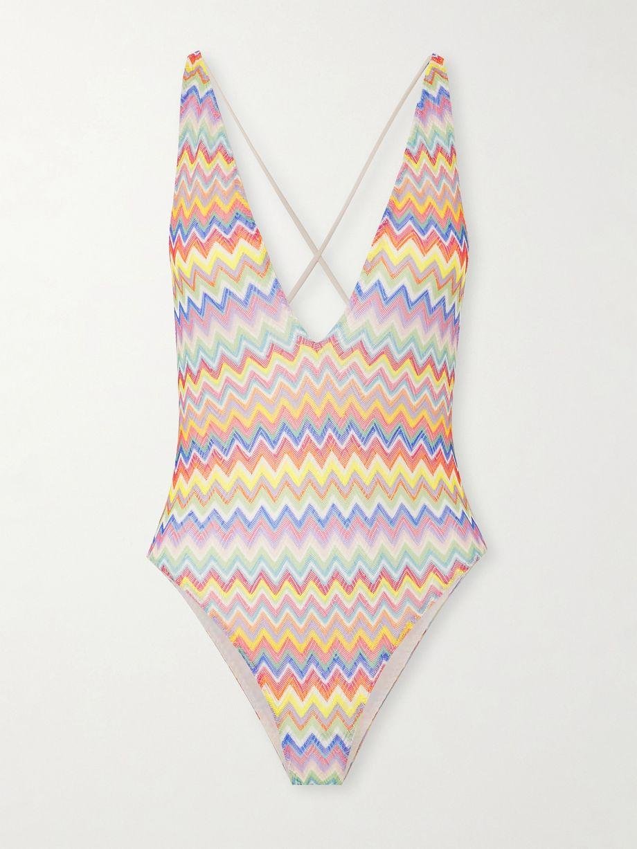 Mare striped crochet-knit swimsuit by MISSONI