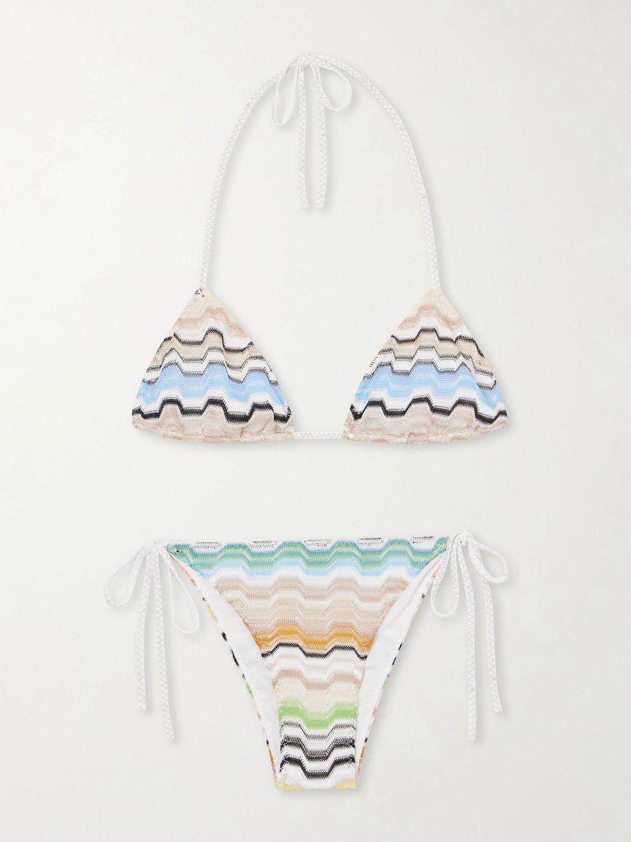 Mare striped crochet-knit triangle bikini by MISSONI