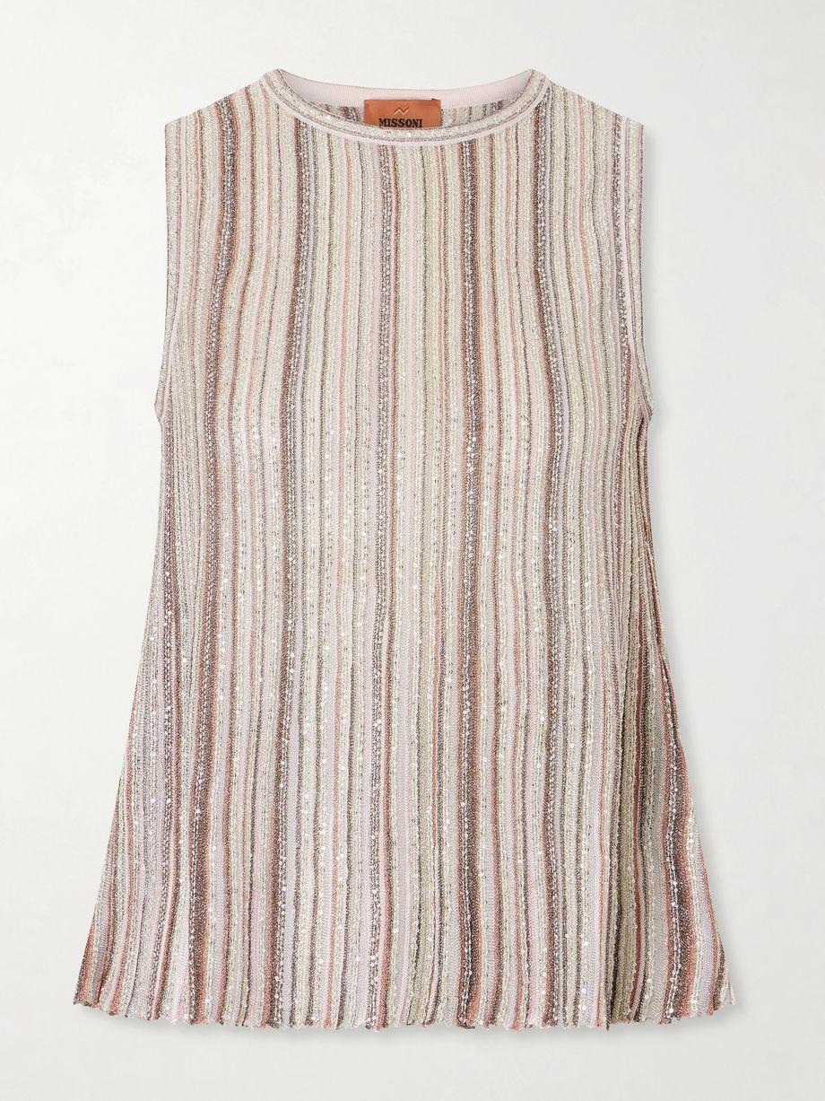 Metallic crochet-knit tank top by MISSONI