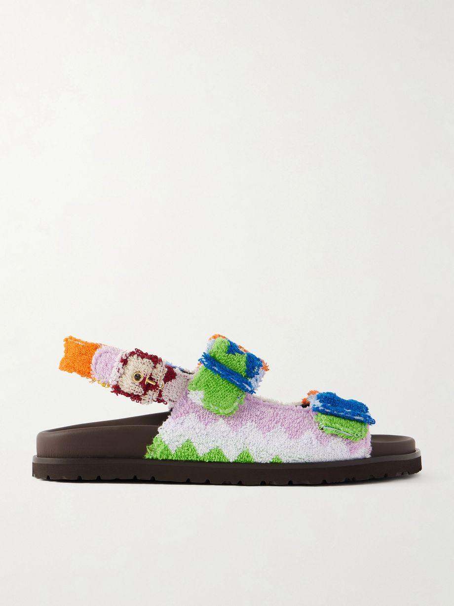 Mia striped terry sandals by MISSONI