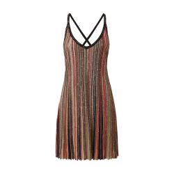 Mini dress in vertical striped knit with sequins by MISSONI