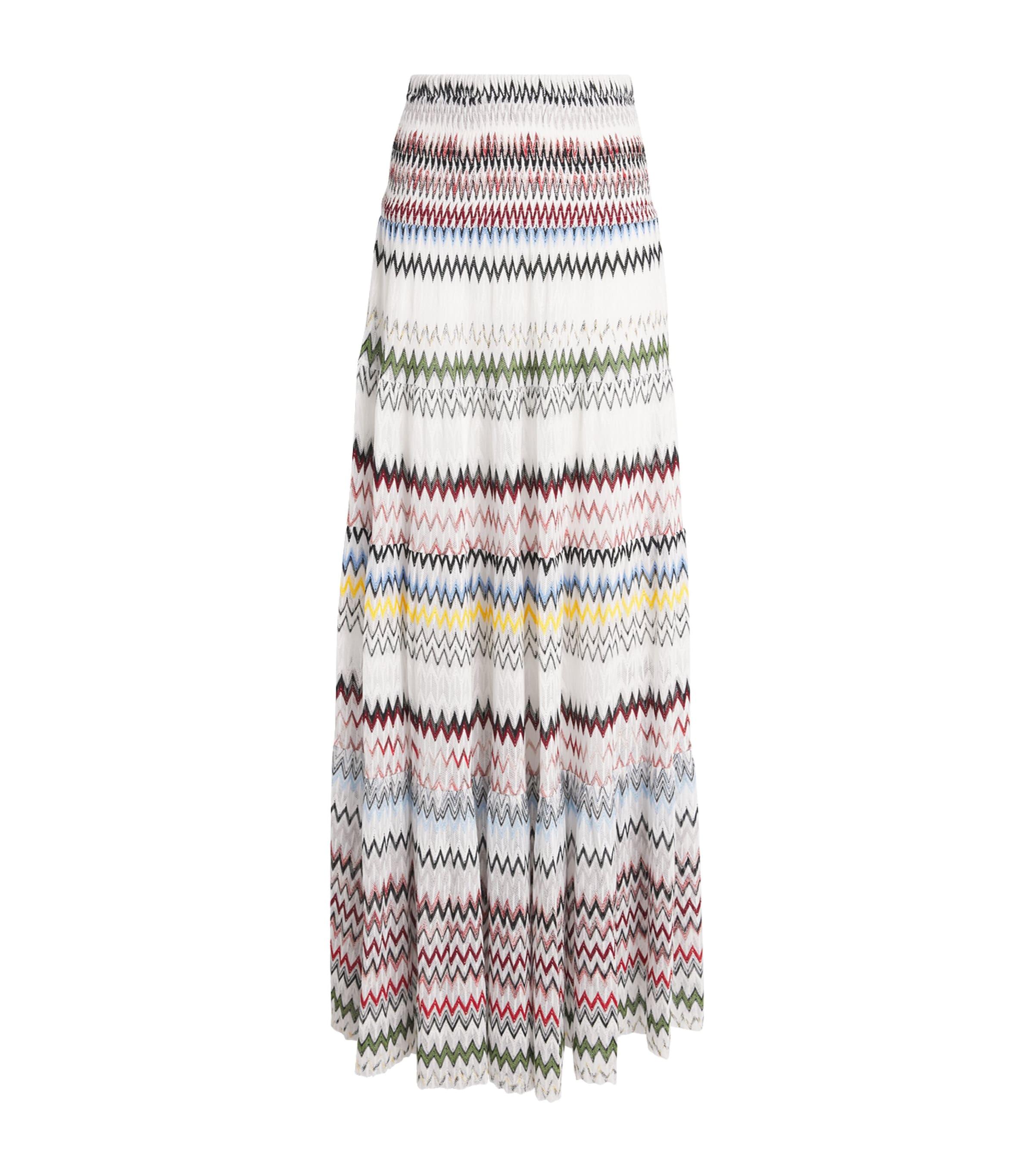 Missoni Chevron Tiered Maxi Skirt by MISSONI