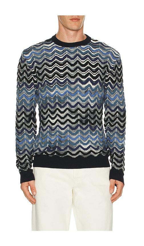Missoni Crewneck Sweater in Blue by MISSONI