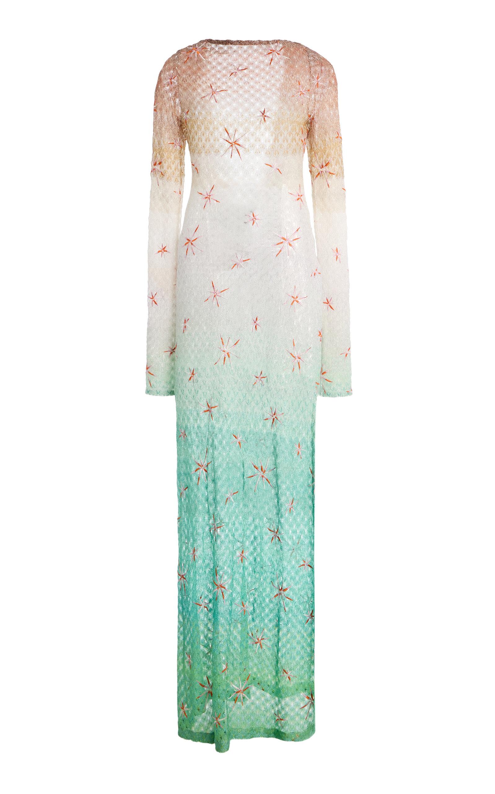 Missoni Embroidered Metallic-Knit Maxi Cover-Up Dress - Moda Operandi by MISSONI