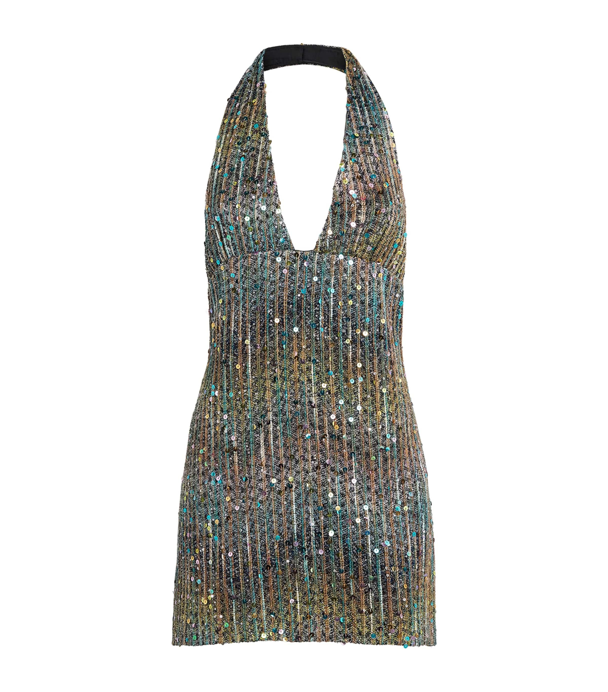 Missoni Metallic Halterneck Mini Dress by MISSONI