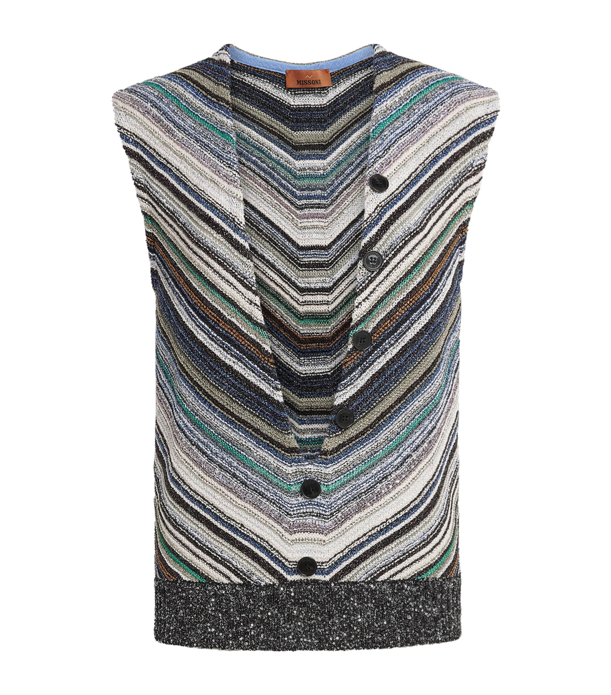 Missoni Metallic Plunge-Neck Sweater Vest by MISSONI