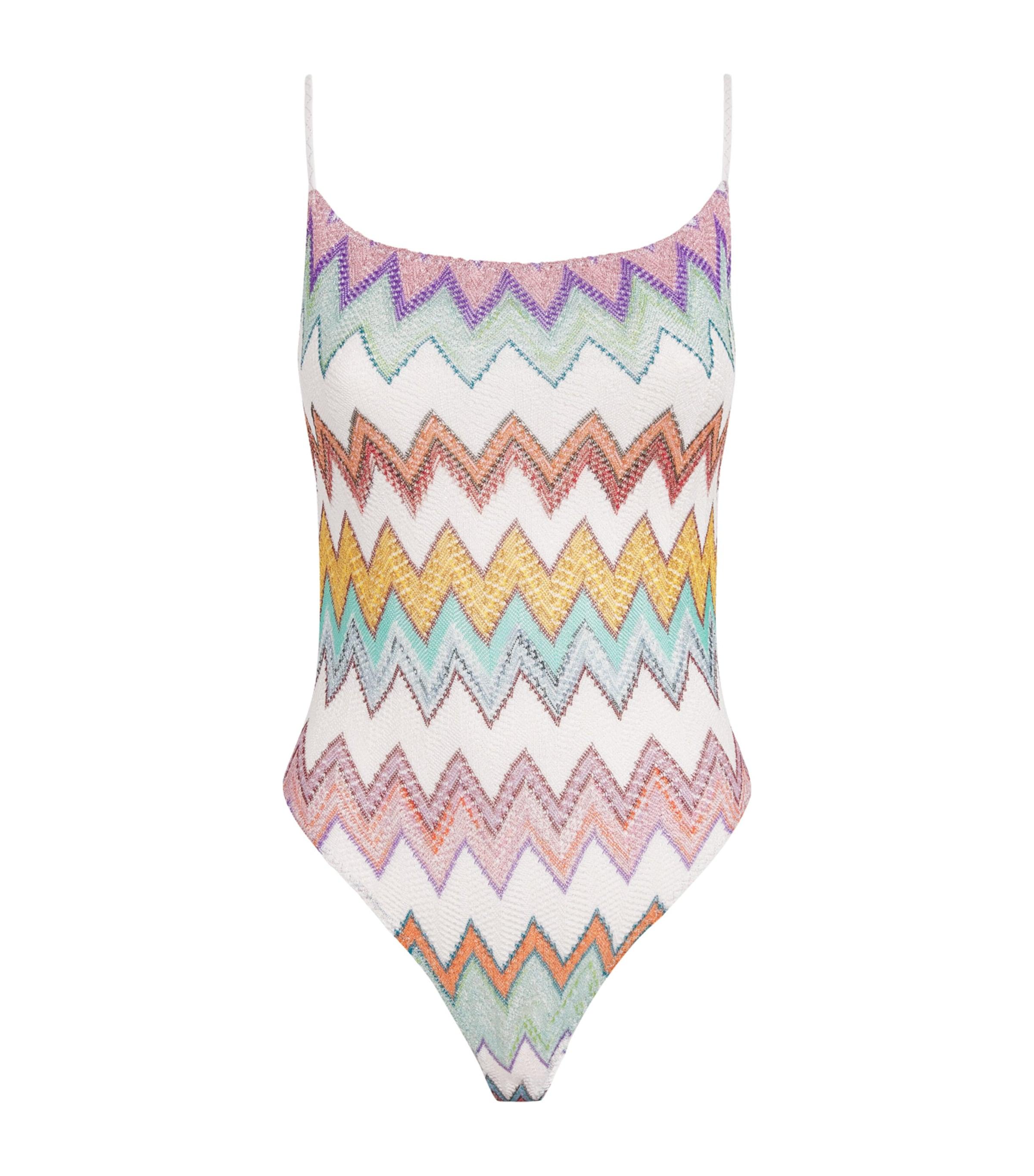 Missoni Metallic-Thread Zigzag Swimsuit by MISSONI
