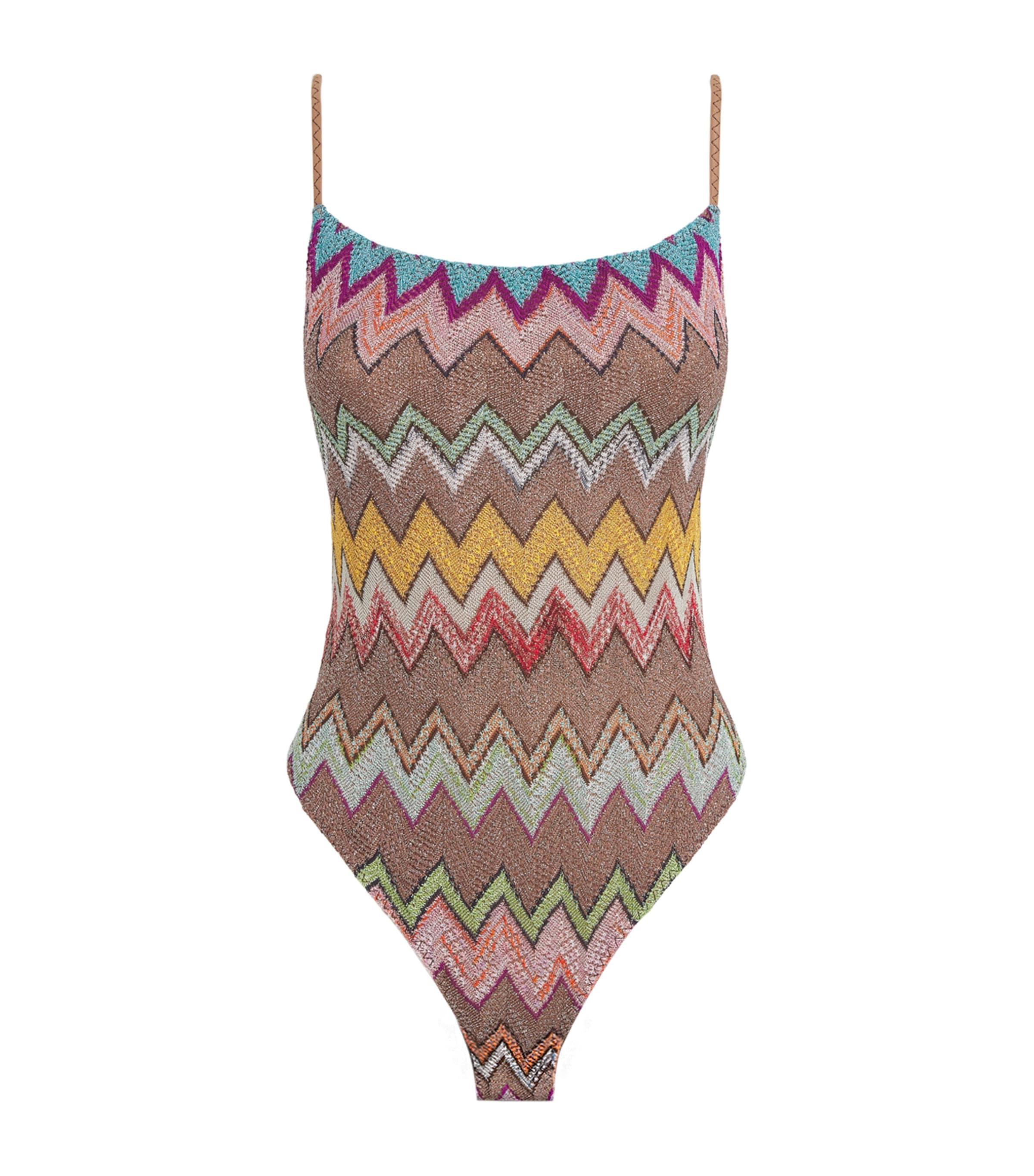 Missoni Metallic-Thread Zigzag Swimsuit by MISSONI