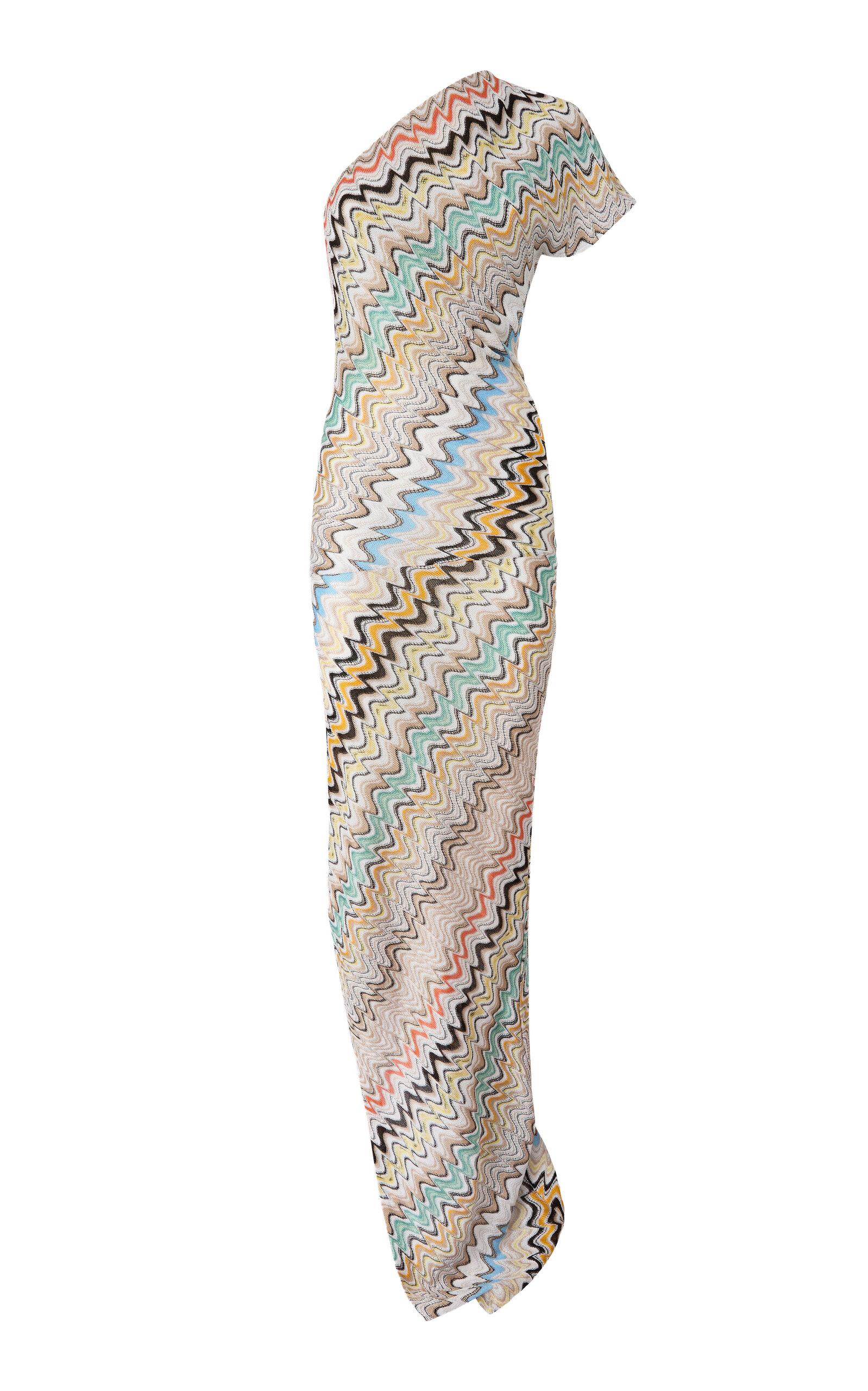 Missoni One-Shoulder Chevron Knit Maxi Dress - Moda Operandi by MISSONI