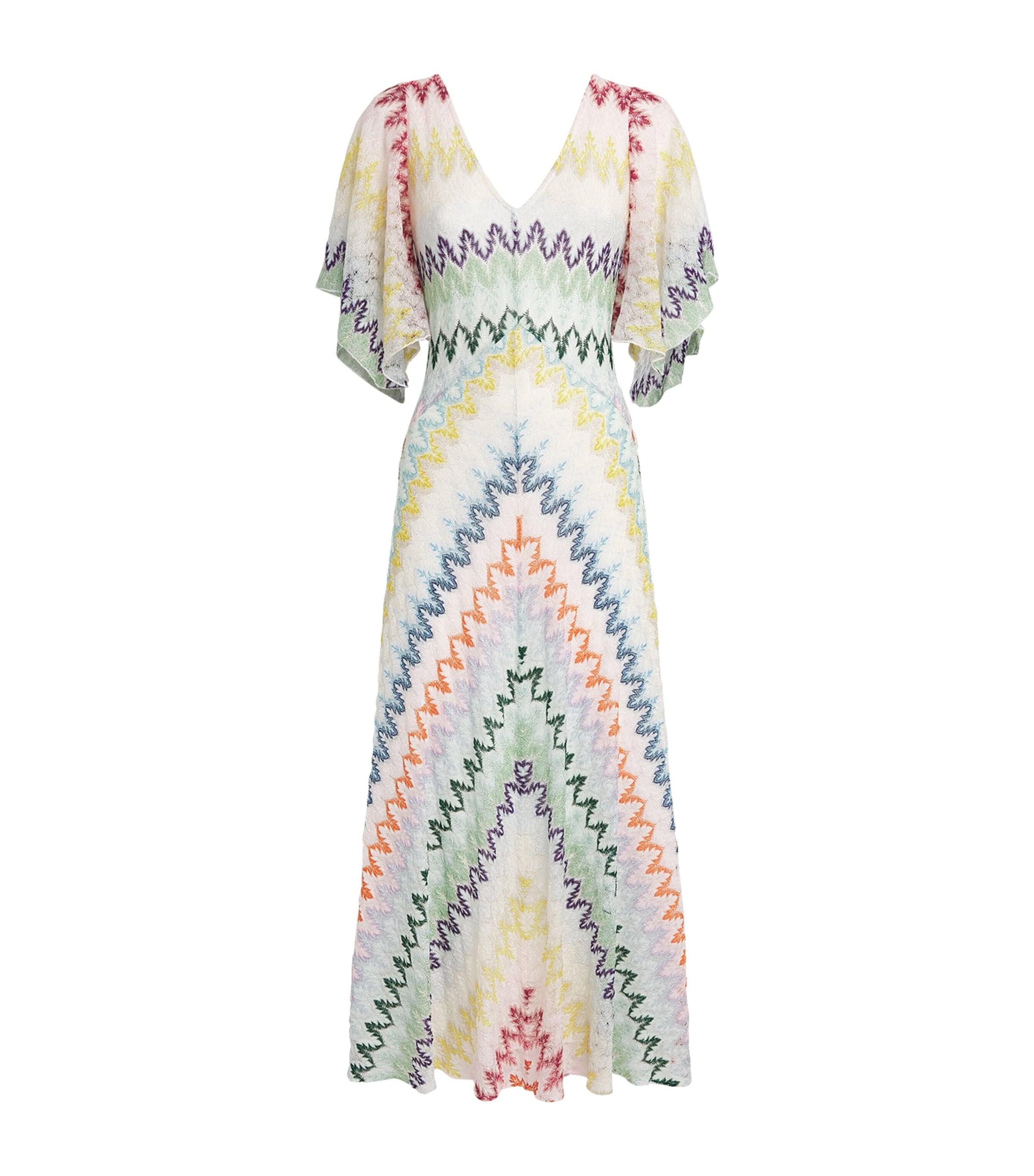 Missoni Short-Sleeve Zigzag Midi Dress by MISSONI