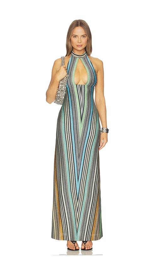 Missoni Sleeveless Long Dress in Green by MISSONI