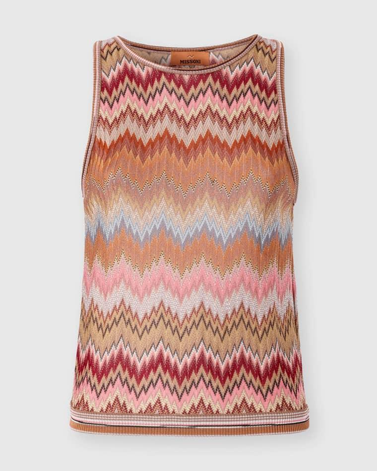 Multicolor Snake Chevron Knit Tank Top by MISSONI