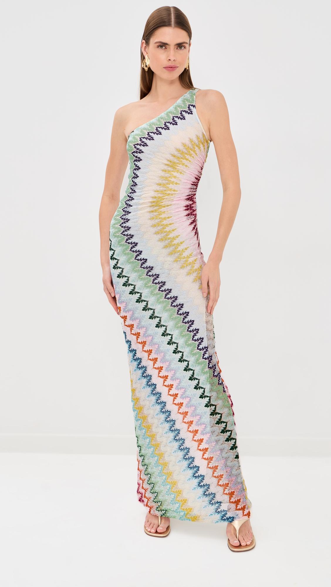 One Shoulder Long Dress by MISSONI
