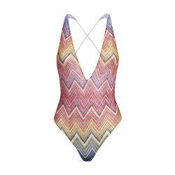 One-piece swimsuit in zigzag print fabric by MISSONI