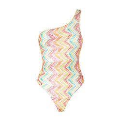 One-shoulder one-piece swimsuit in printed tulle by MISSONI