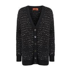 Oversized cardigan in knit with braiding and sequins by MISSONI