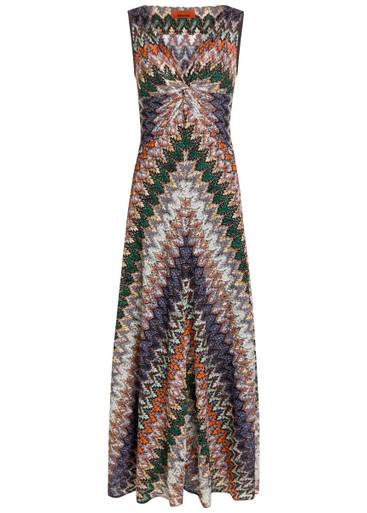 Patterned metallic-knit maxi dress by MISSONI