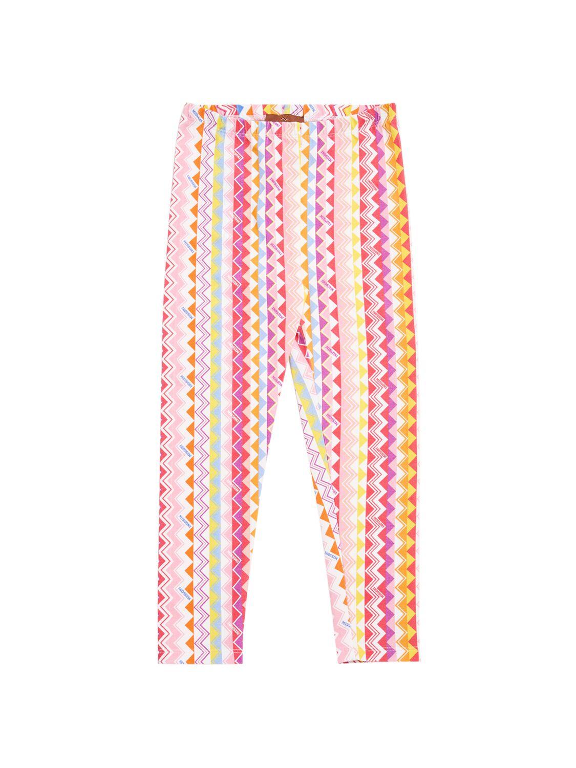 Printed Cotton Blend Jersey Leggings by MISSONI