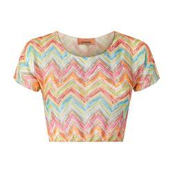 Printed tulle crop top by MISSONI