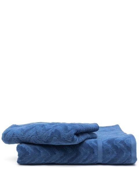 Rex zig-zag pattern towels (set of 2) by MISSONI