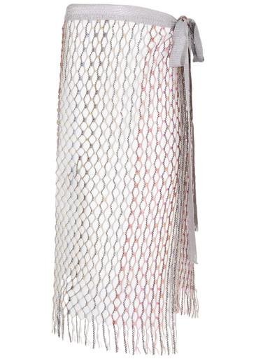 Sequin-embellished metallic open-knit sarong by MISSONI