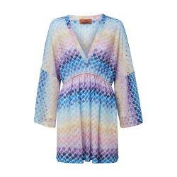Short lace-effect cover up kaftan with lurex by MISSONI