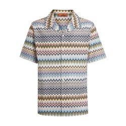 Short-sleeved bowling shirt in zigzag cotton by MISSONI
