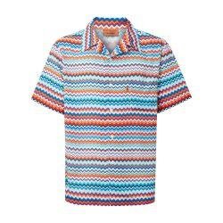 Short-sleeved bowling shirt in zigzag viscose by MISSONI