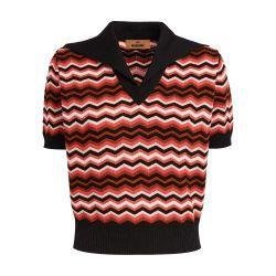 Short-sleeved chevron jumper with contrasting trim by MISSONI