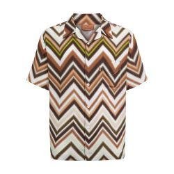 Short-sleeved shirt in viscose with chevron print by MISSONI