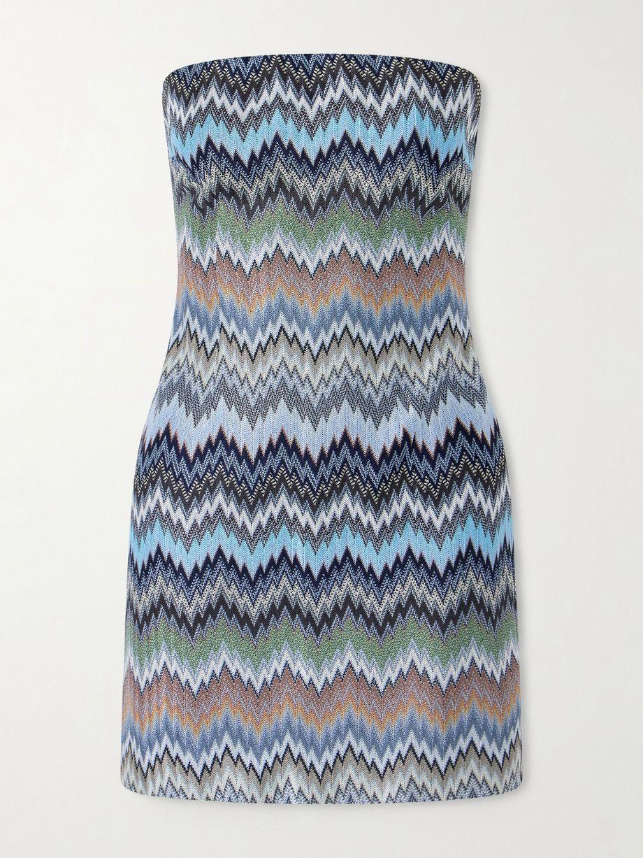 Strapless striped crochet-knit mini dress by MISSONI
