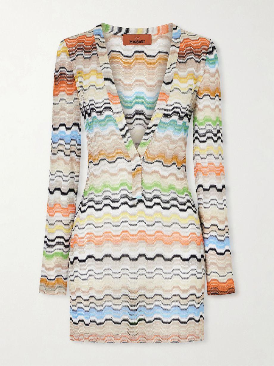 Striped crochet-knit coverup by MISSONI