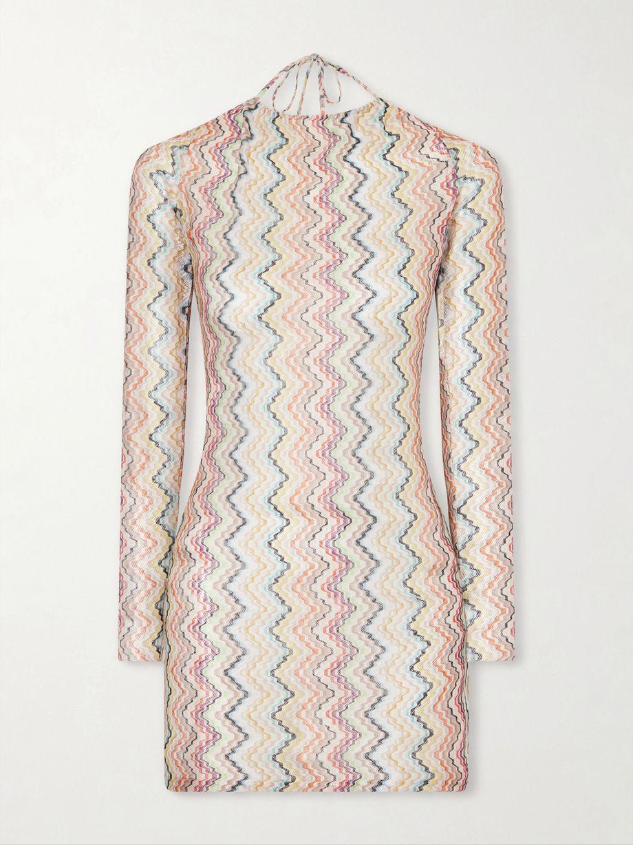 Striped mesh coverup by MISSONI