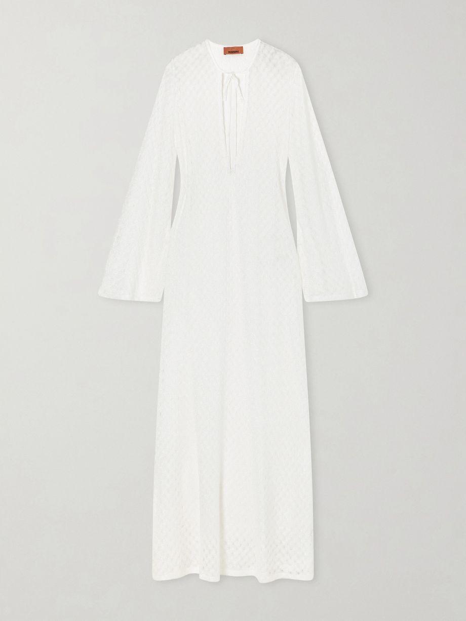 Striped metallic crochet-knit coverup by MISSONI