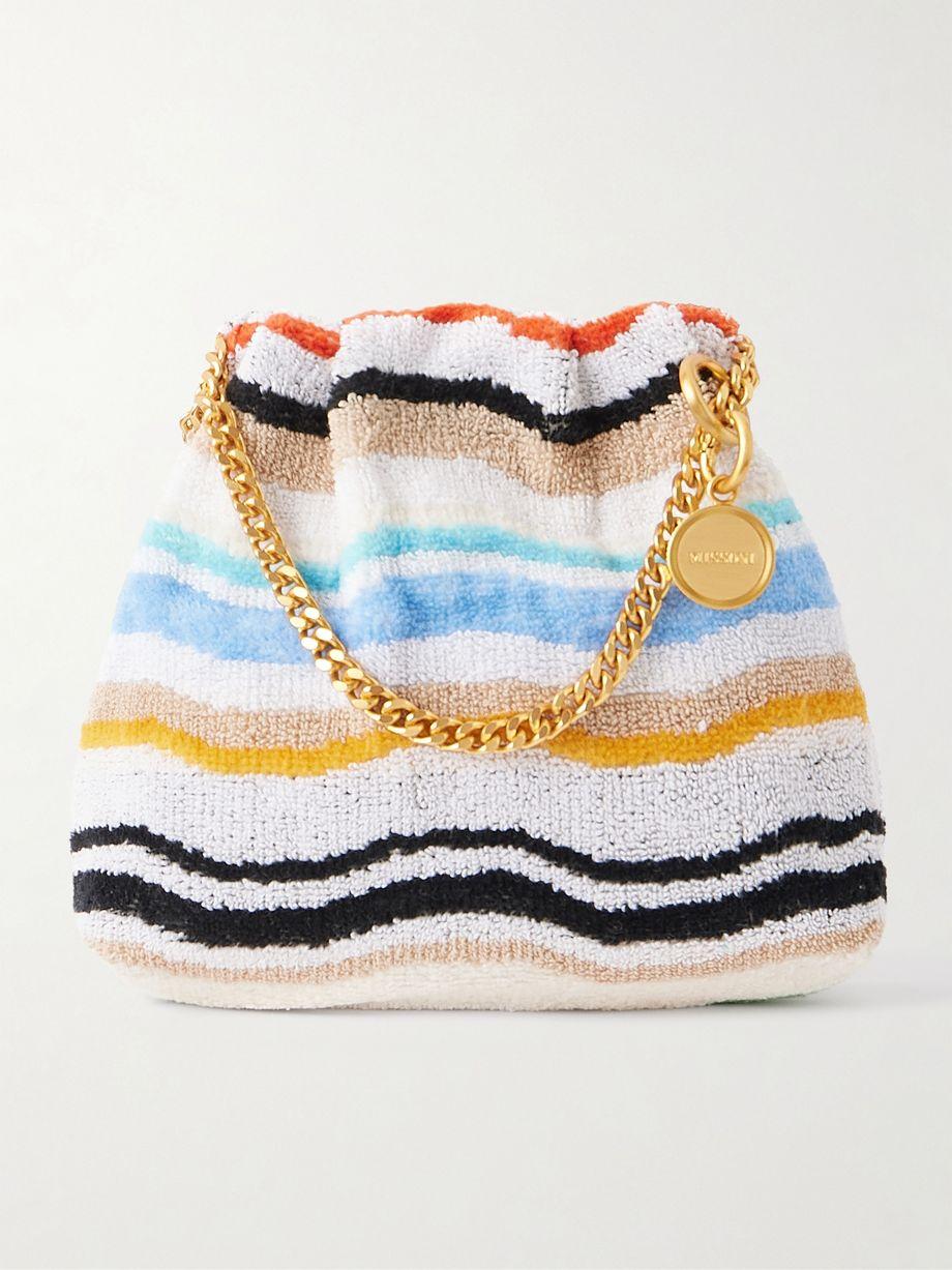 Striped terry drawstring pouch by MISSONI