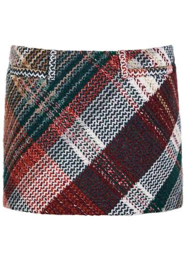 Tartan wool-blend mini skirt by MISSONI