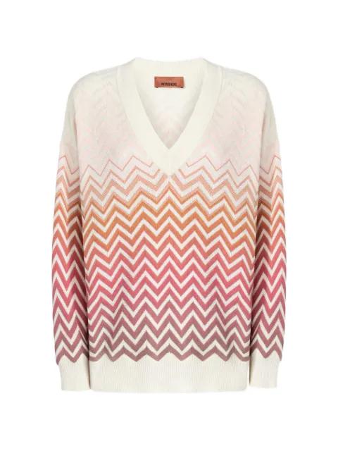 V-neck chevron knitwear by MISSONI