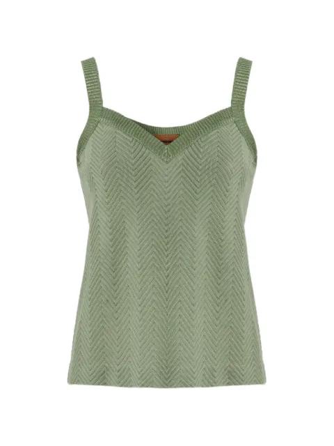 V-neck chevron-pattern tank top by MISSONI