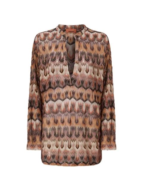 V-neck patterned blouse by MISSONI