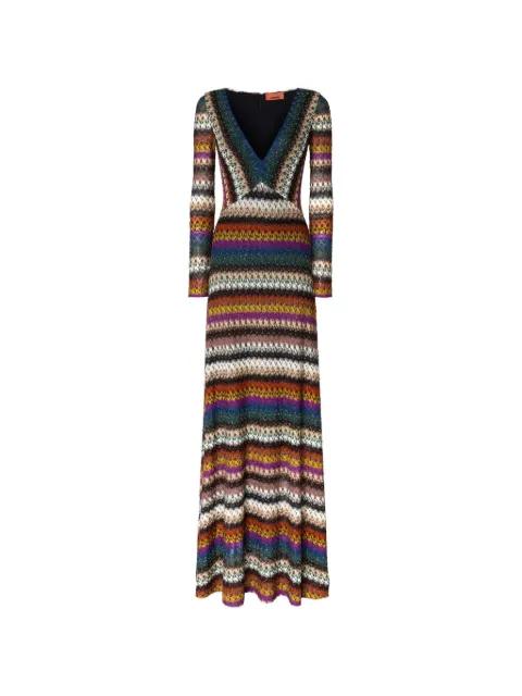V-neck patterned maxi dress by MISSONI