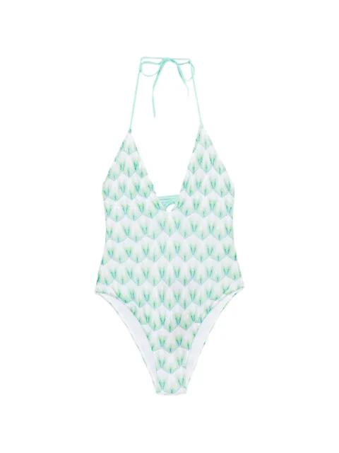 V-neck patterned swimsuit by MISSONI