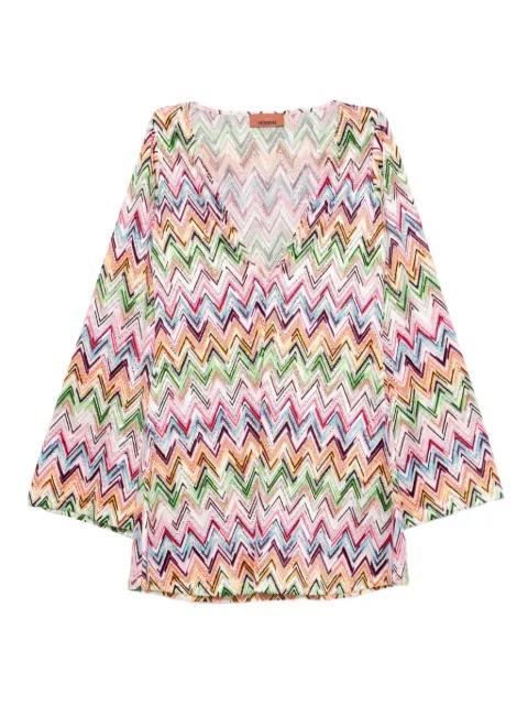 V-neck zig-zag mini dress by MISSONI