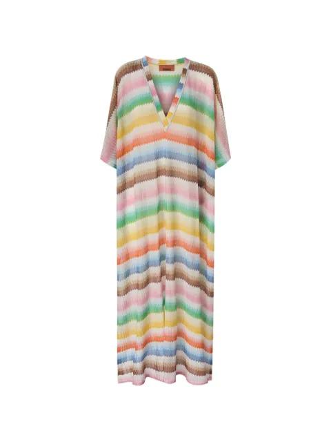 V-neck  zigzag-motif cover-up by MISSONI